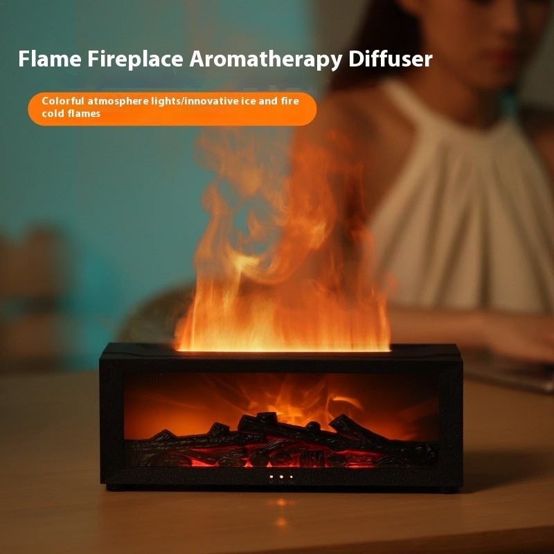 Premium Flame Aromatherapy Machine | Realistic Fireplace Effect & Large Mist Volume
