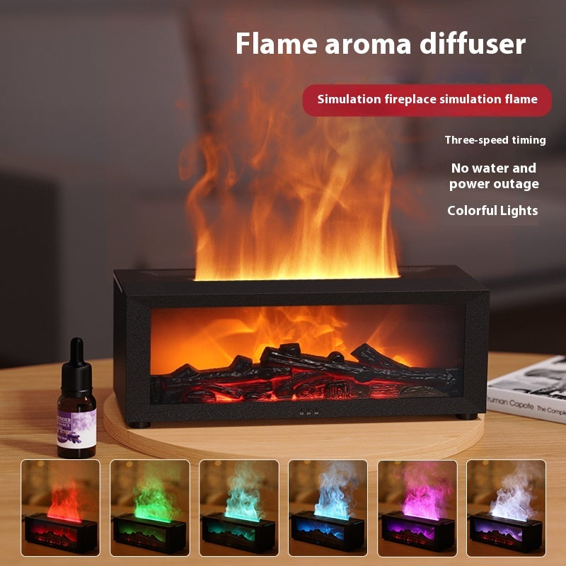 Premium Flame Aromatherapy Machine | Realistic Fireplace Effect & Large Mist Volume