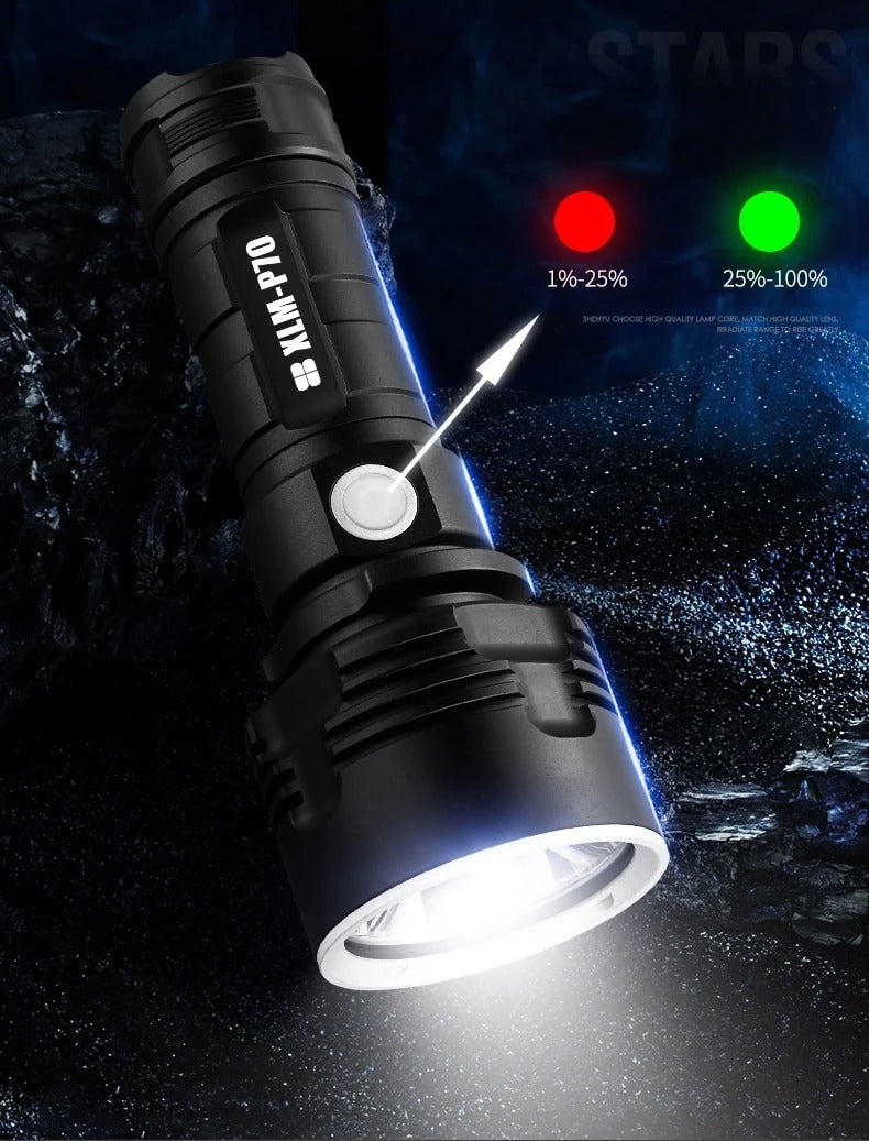 Ultra-Bright Rechargeable LED Flashlight | Zoomable Tactical Torch for Camping & Outdoor