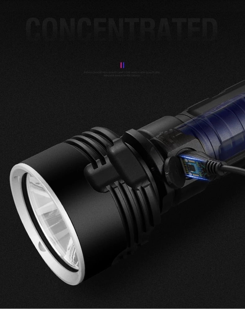 Ultra-Bright Rechargeable LED Flashlight | Zoomable Tactical Torch for Camping & Outdoor