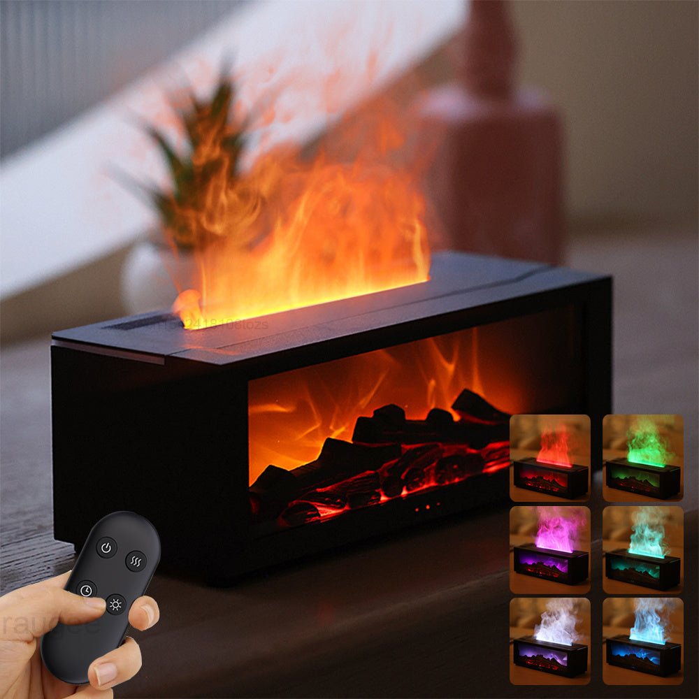 Premium Flame Aromatherapy Machine | Realistic Fireplace Effect & Large Mist Volume