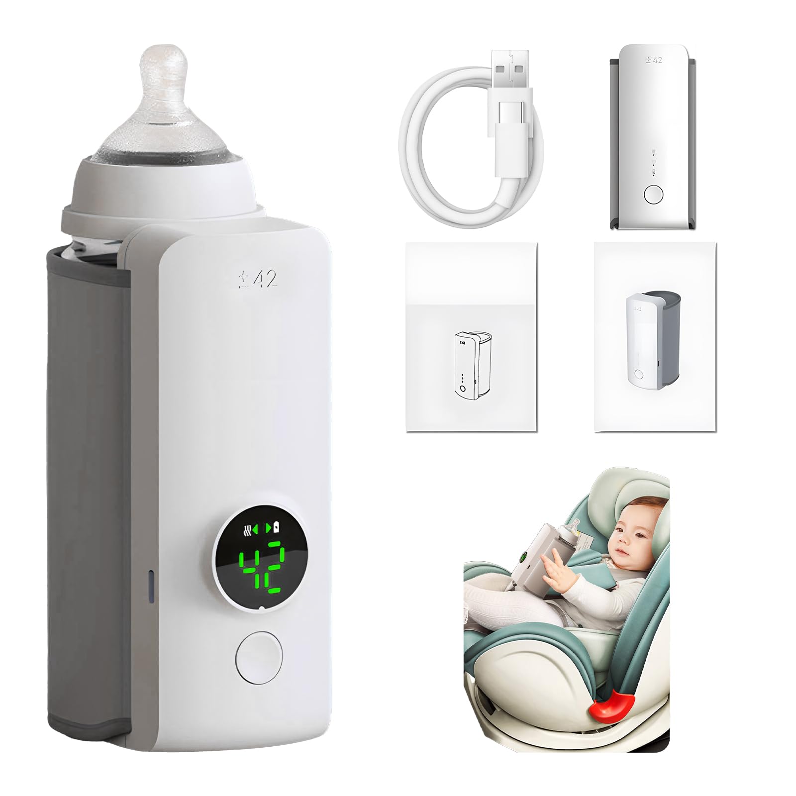 Portable Wireless Baby Bottle Warmer | USB Rechargeable