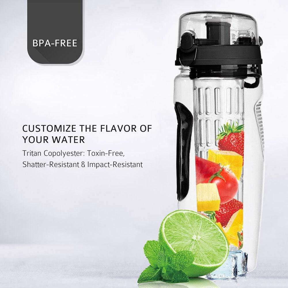 32oz BPA-Free Fruit Infuser Sport Water Bottle - Leakproof Hydration